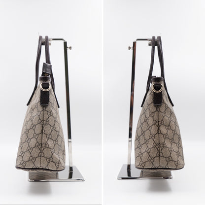 Gucci Small Tote W Strap GG Coated Canvas Brown
