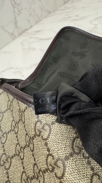 Gucci Flap Messenger Coated Canvas Monogram Brown