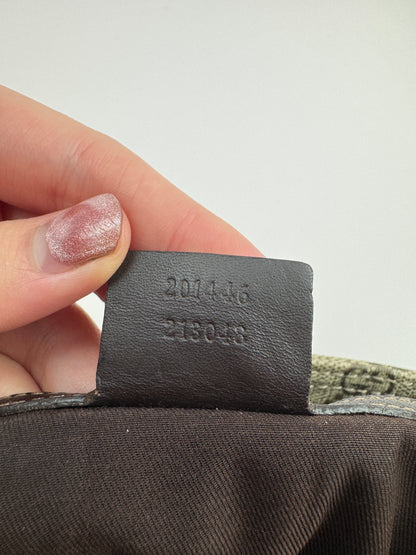 Gucci Flat Zip Top Messenger Coated Canvas Brown