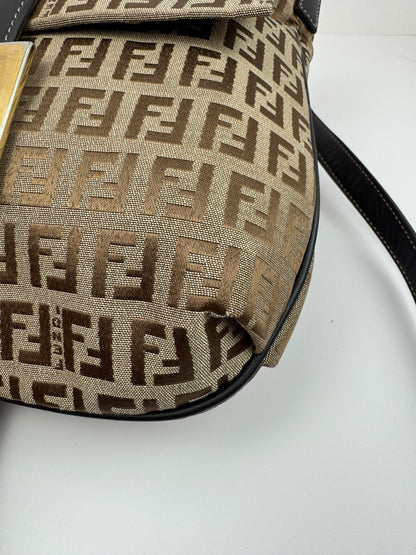 FENDI FF Monogram Crossbody Brown Bag