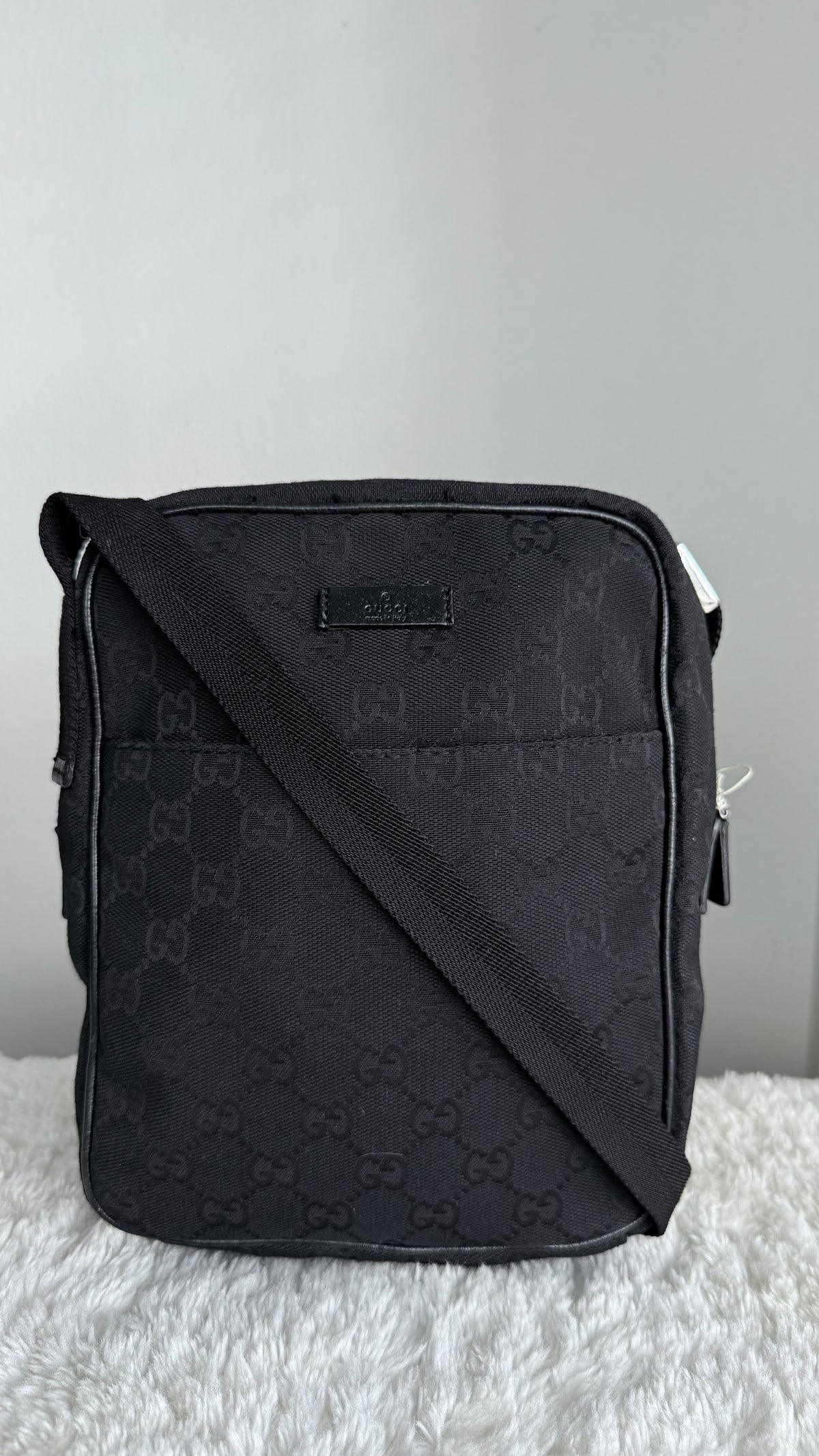 GUCCI Front pocket GG canvas Black Crossbody Black