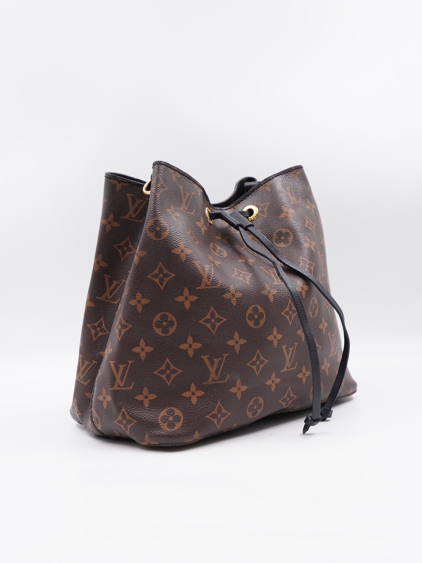 Louis Vuitton Noé BB / Shoulder Bucket Bag – Monogram Canvas with Black Leather Trim