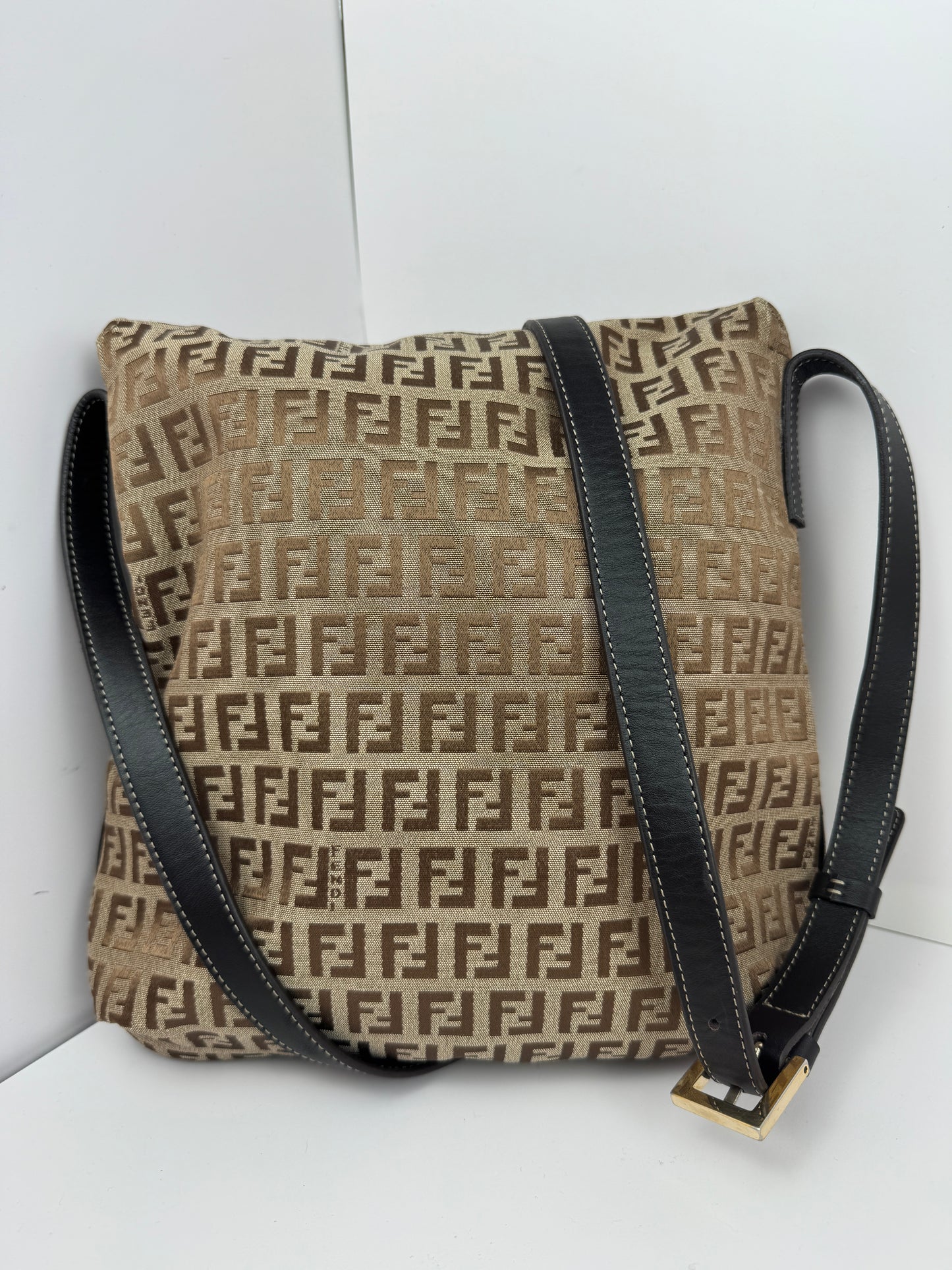 FENDI FF Monogram Crossbody Brown Bag