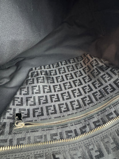 Fendi Zucchino Tote Canvas Black