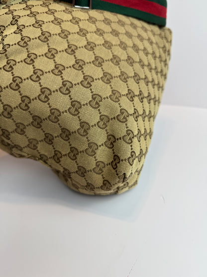 GUCCI Web Stripe GG Canvas Brown