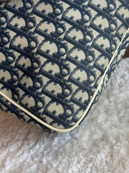 CHRISTIAN DIOR Vintage Girly Zip Messenger Bag Diorissimo Coated Canvas