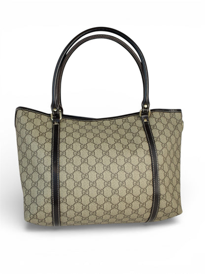 Gucci Joy Tote GG Coated Canvas Dark Brown