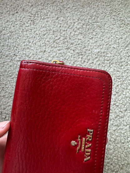 Prada leather Red wallet