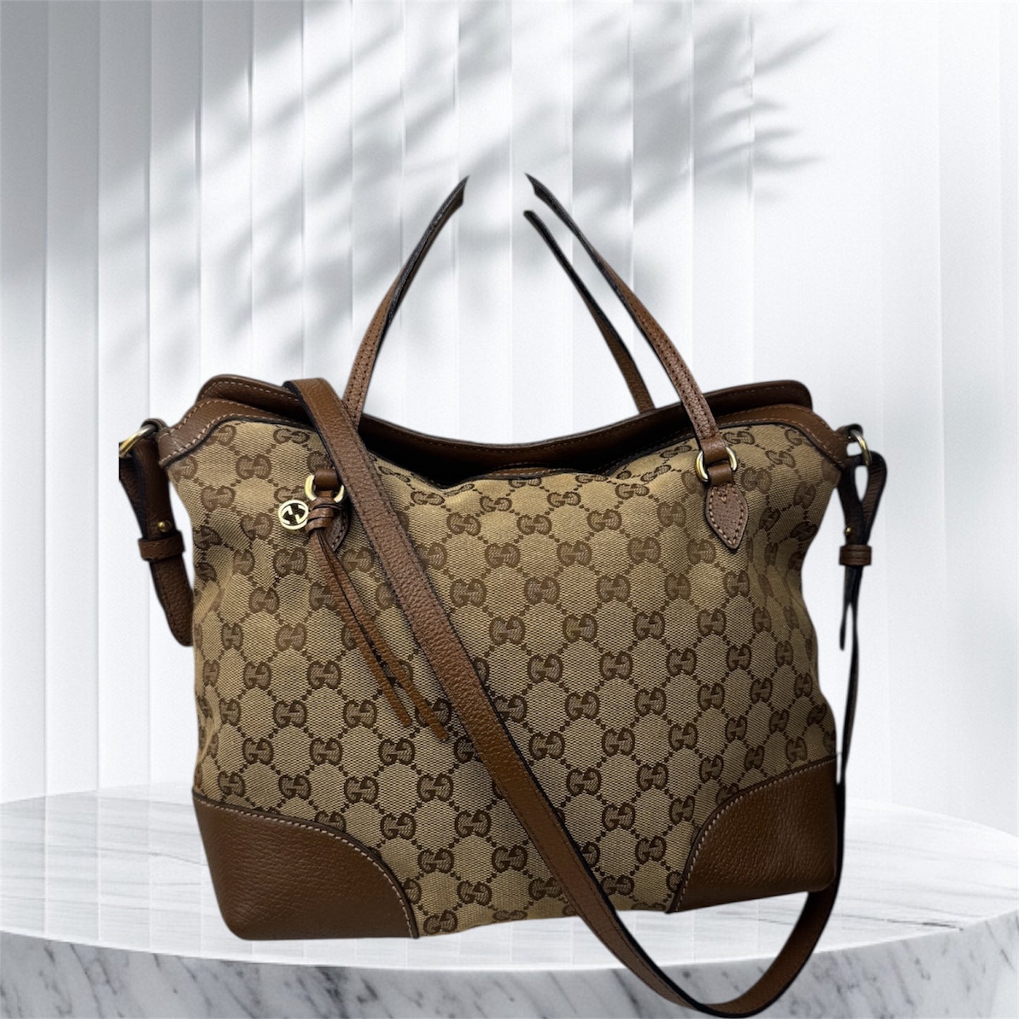Gucci Bree GG canvas Tote Brown