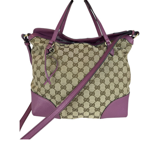 GUCCI Bree Convertible Top Handle GG Canvas Pink