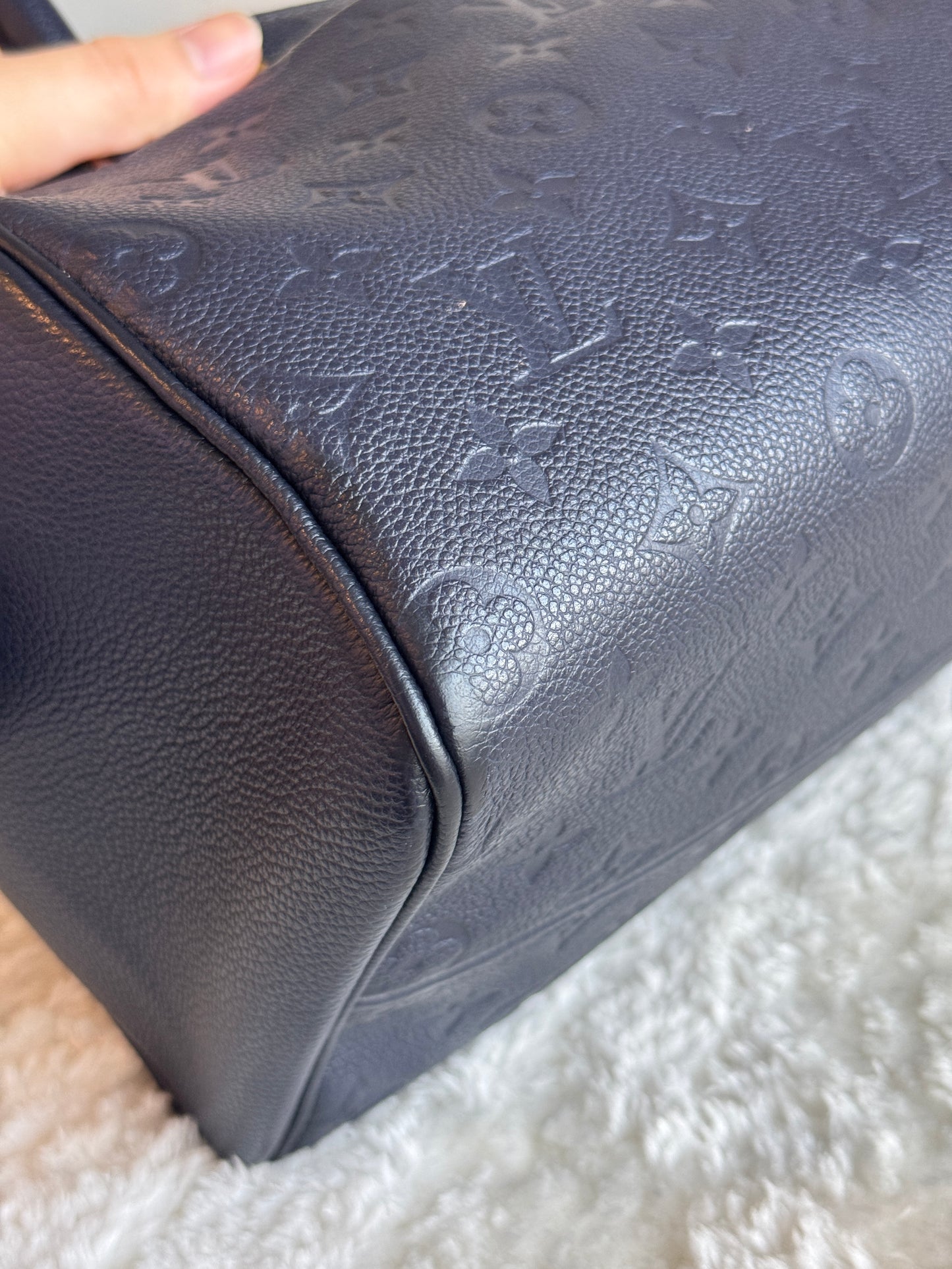 LOUIS VUITTON speedy25 Bandoulière Monogram Empreine  Leather Navy