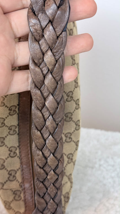 Gucci Hobo GG Canvas shoulder brown