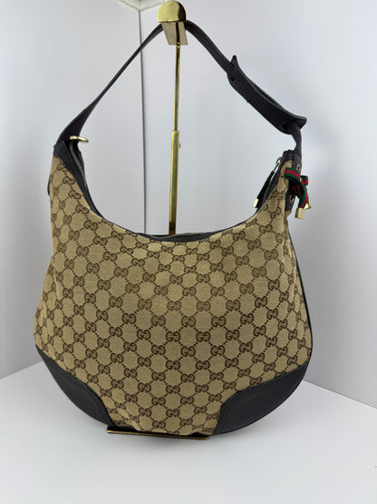 Gucci Web Bow Hobo GG Canvas