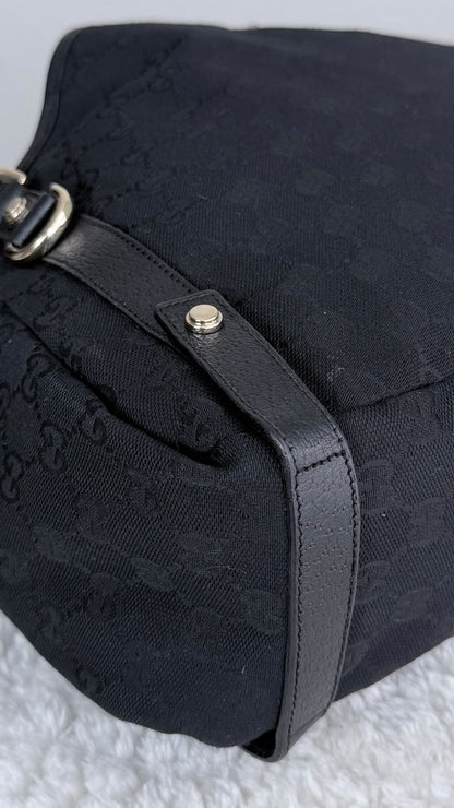 GUCCI Hobo Abbey GG Canvas Black