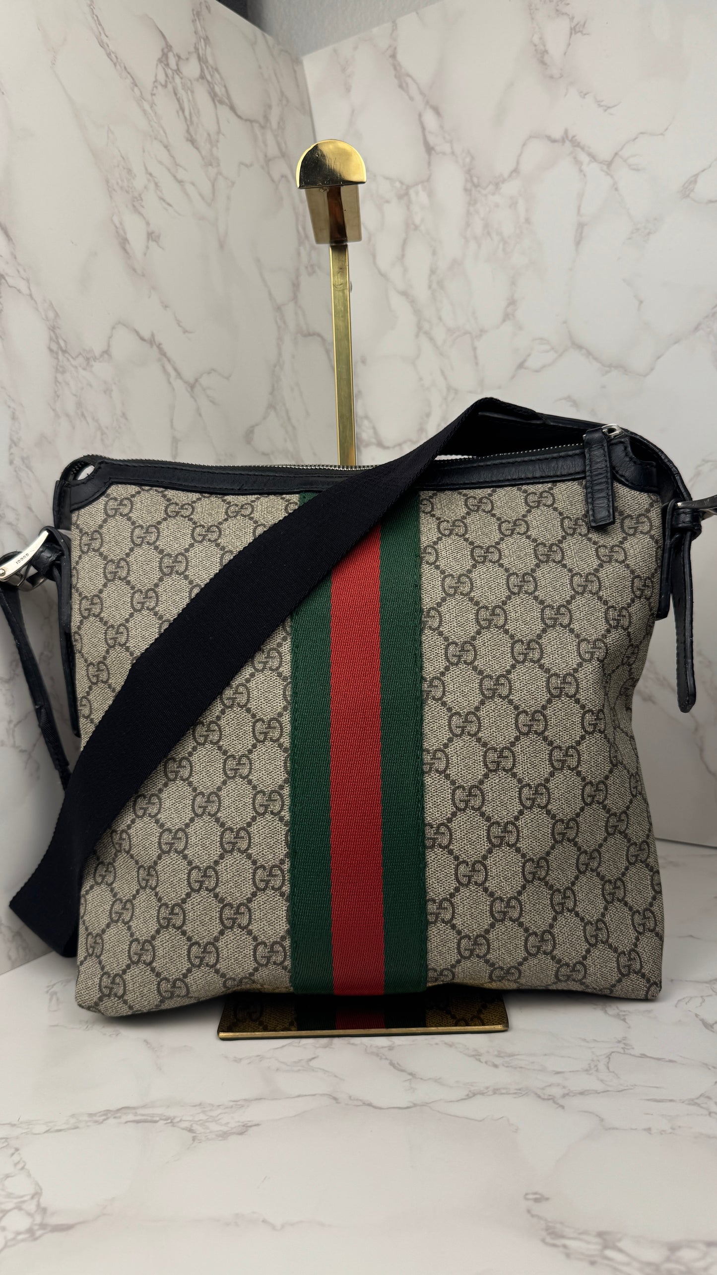 Gucci Web Crossbody Monogram Dark