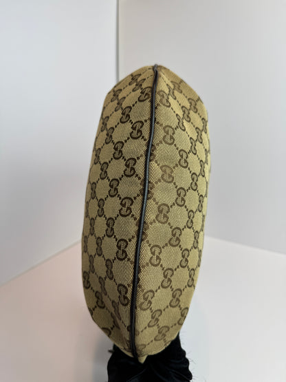 GUCCI Web Halfmoon GG Canvas Brown