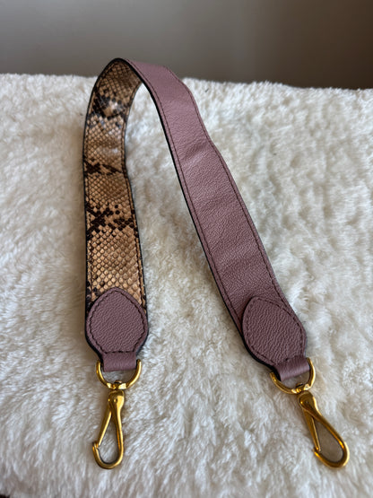 BURBERRY Pink Leather & Python Medium Buckle Tote Bag