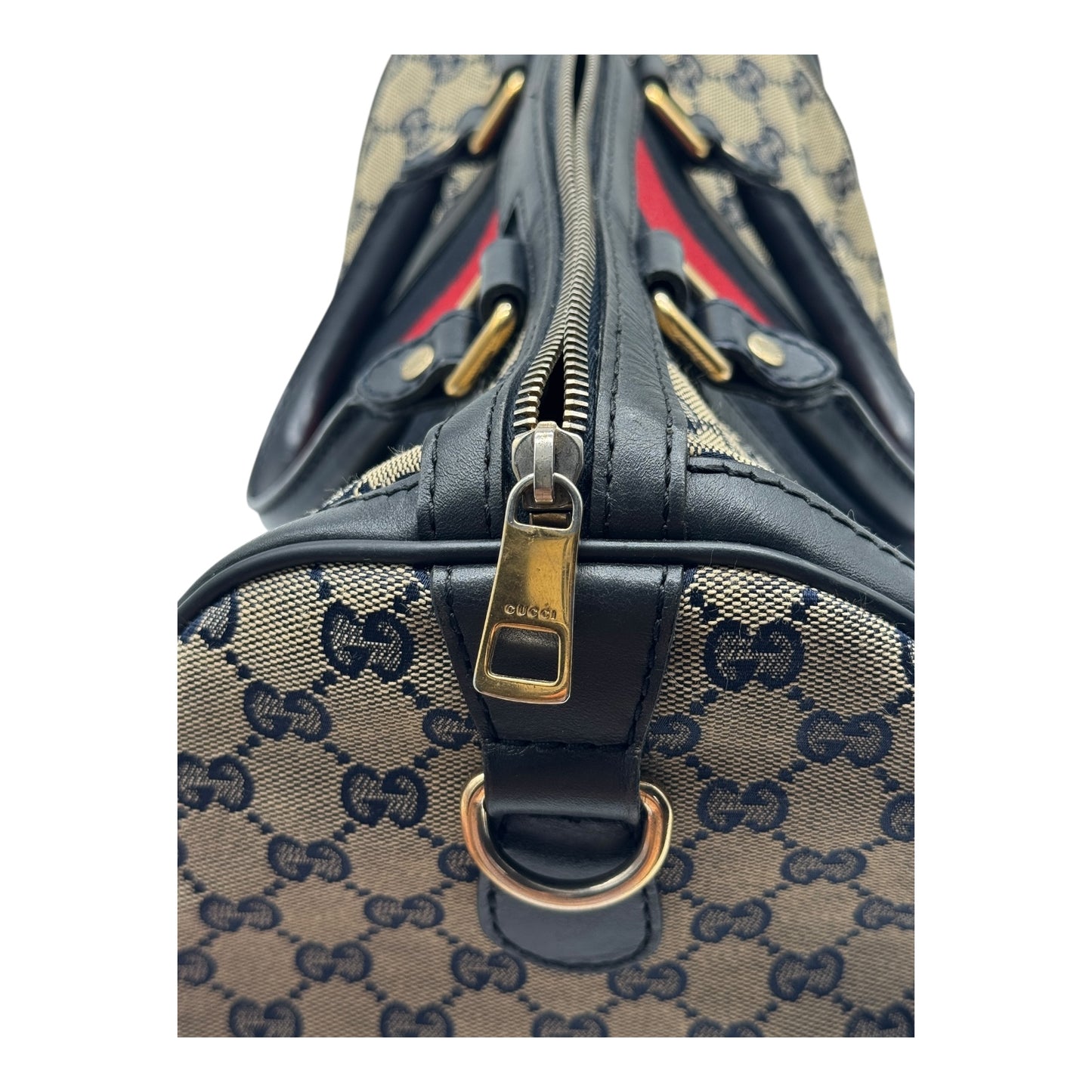 Authentic Gucci Boston GG Canvas Navy Blue