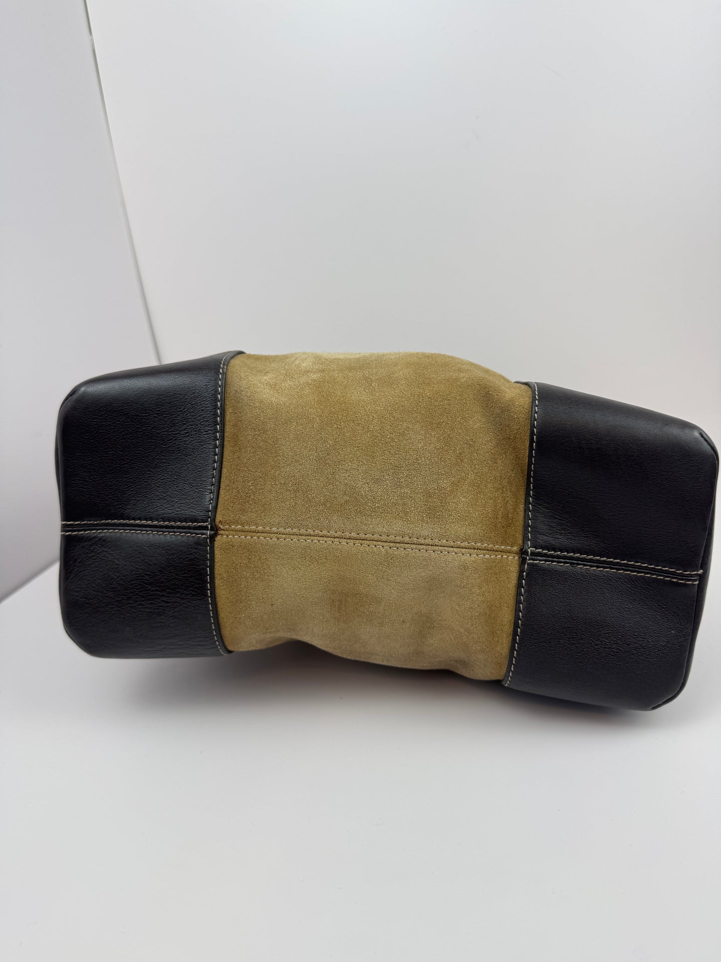 Loewe Anagram Shoulder Suede Leather Bag