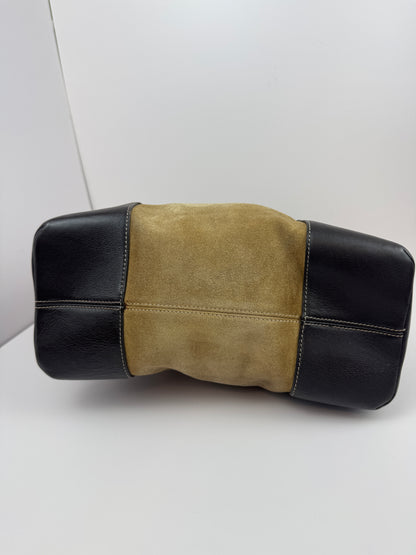 Loewe Anagram Shoulder Suede Leather Bag