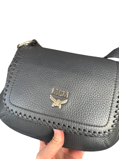 Mcm Leather flap crossbody Dark grey