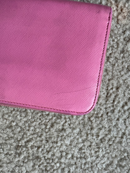 Prada saffiano zippy pink