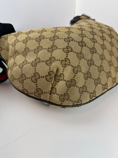 Gucci Web Halfmoon GG Canvas Medium