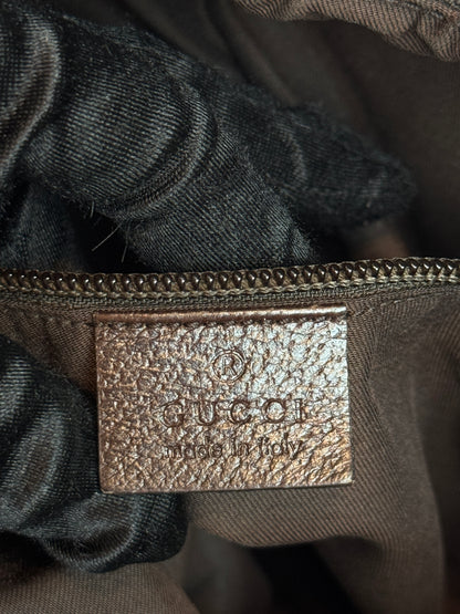 GUCCI Web Halfmoon GG Canvas Brown