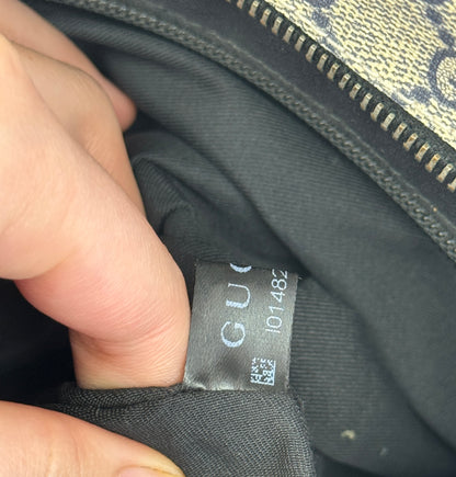 GUCCI Flat Messenger GG Supreme GG Coated Canvas Navy