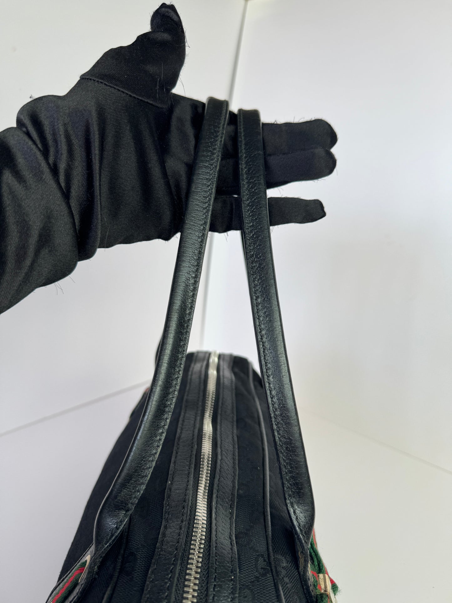 GUCCI  Princy Boston Small GG Black Canvas