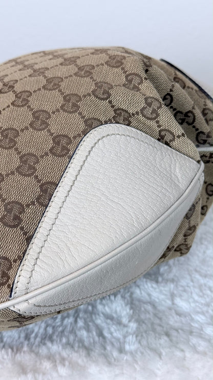 GUCCI Web bow Hobo GG Canvas white