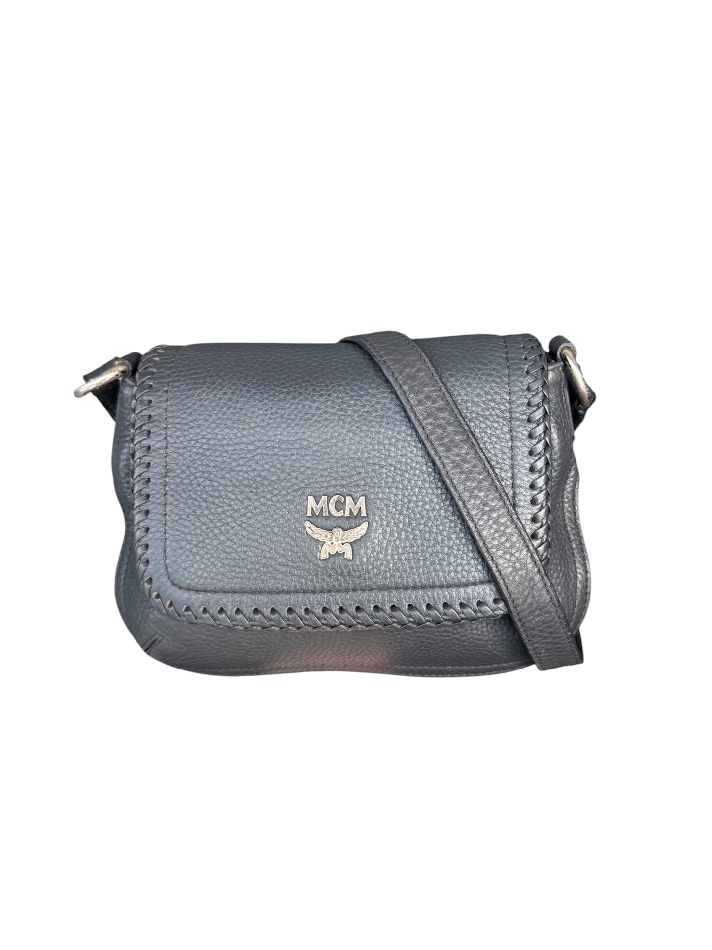 Mcm Leather flap crossbody Dark grey