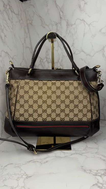 Gucci Mayfair Handle GG Canvas Brown