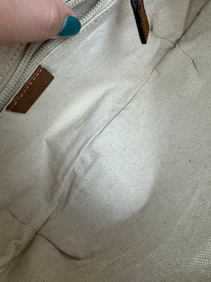 Gucci Web Half Moon Crossbody GG Canvas Brown