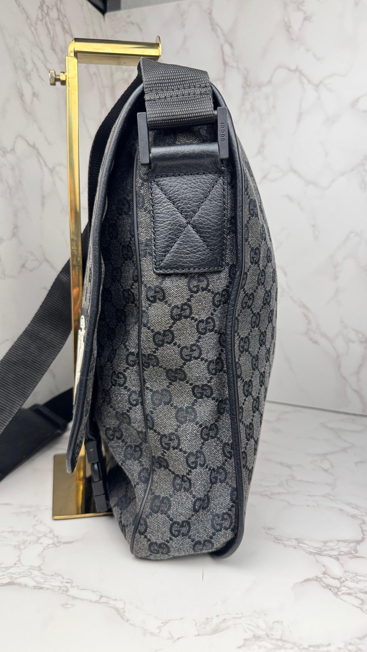 Gucci Denim Hysteria Double Buckles Messenger