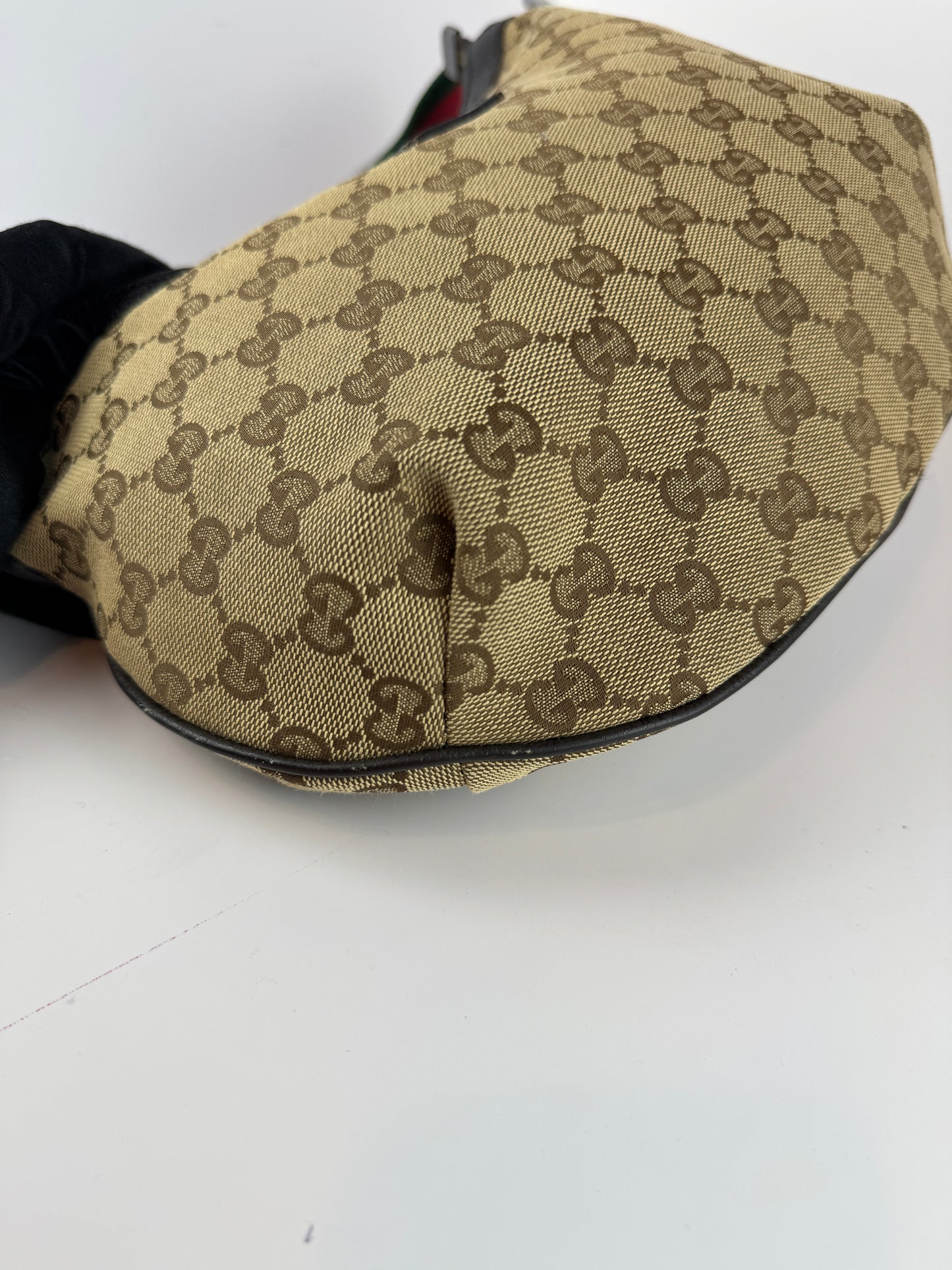 Gucci Web Halfmoon GG Canvas Medium
