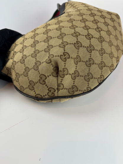 Gucci Web Halfmoon GG Canvas Medium