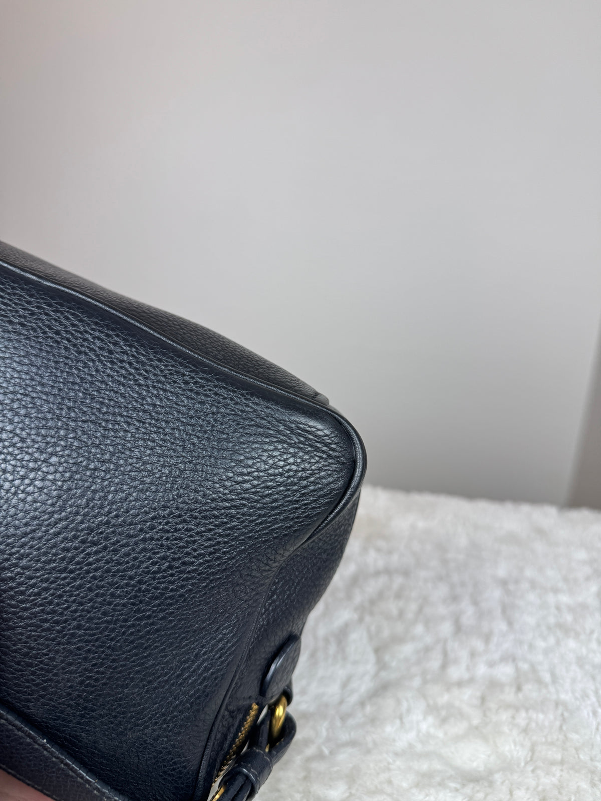 PRADA Double Zip Camera Vitello Daino Black