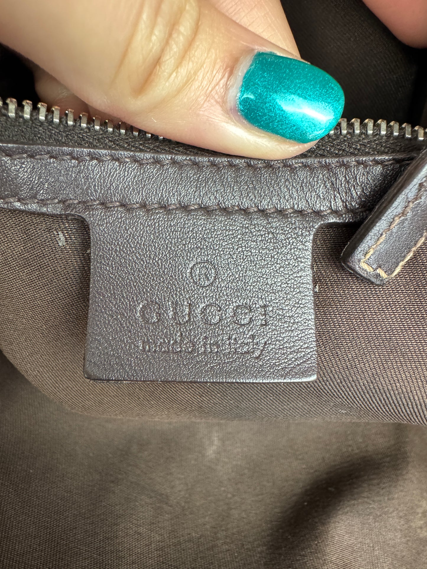 Gucci Drawstring Bamboo Hobo GG Canvas Monogram Brown