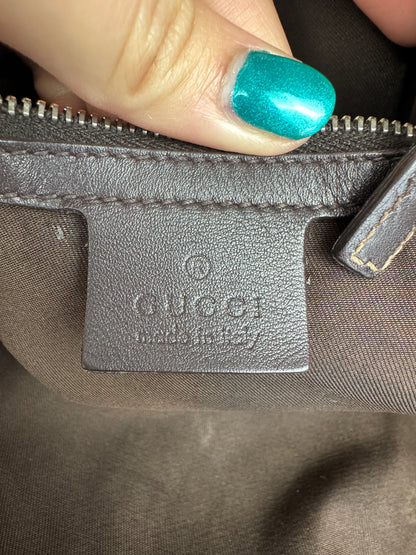 Gucci Drawstring Bamboo Hobo GG Canvas Monogram Brown