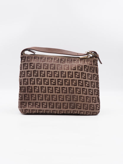Fendi Zucchino Mini Pochette Brown