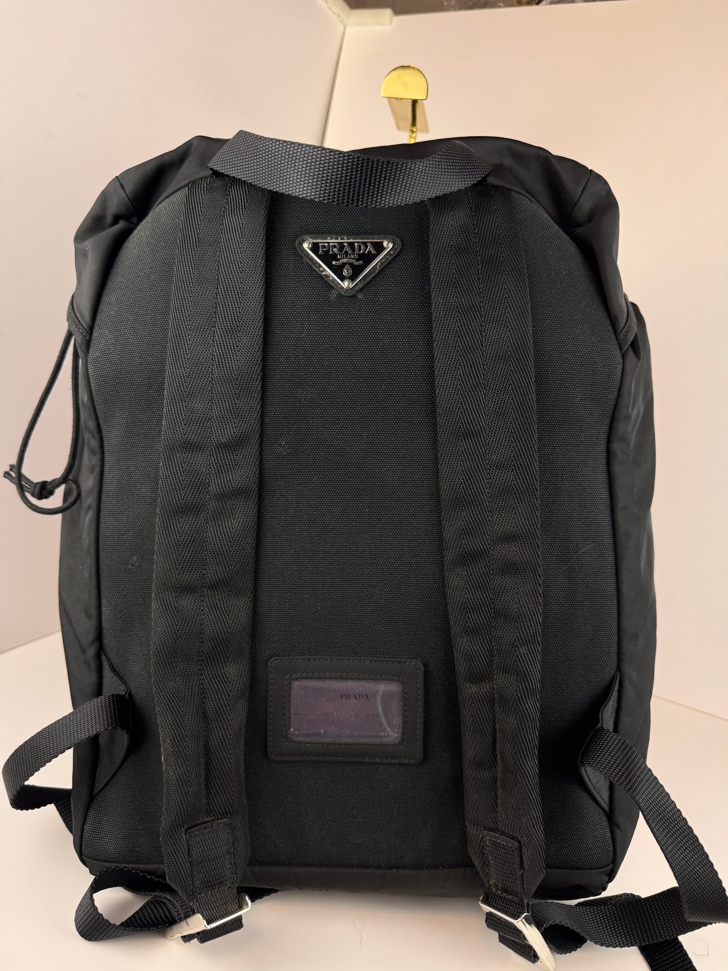PRADA Tessuto Nylon Montagna Double Buckle Backpack Black