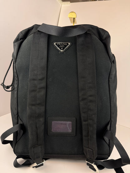 PRADA Tessuto Nylon Montagna Double Buckle Backpack Black