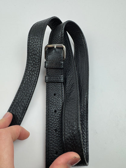 GUCCI Interlocking GG Leather Messenger Black