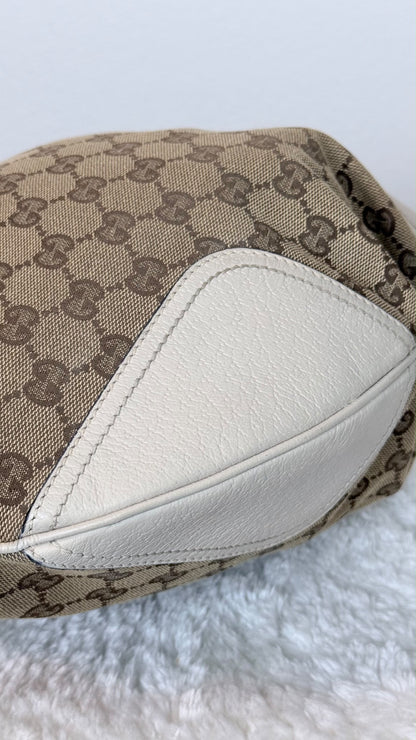 GUCCI Web bow Hobo GG Canvas white