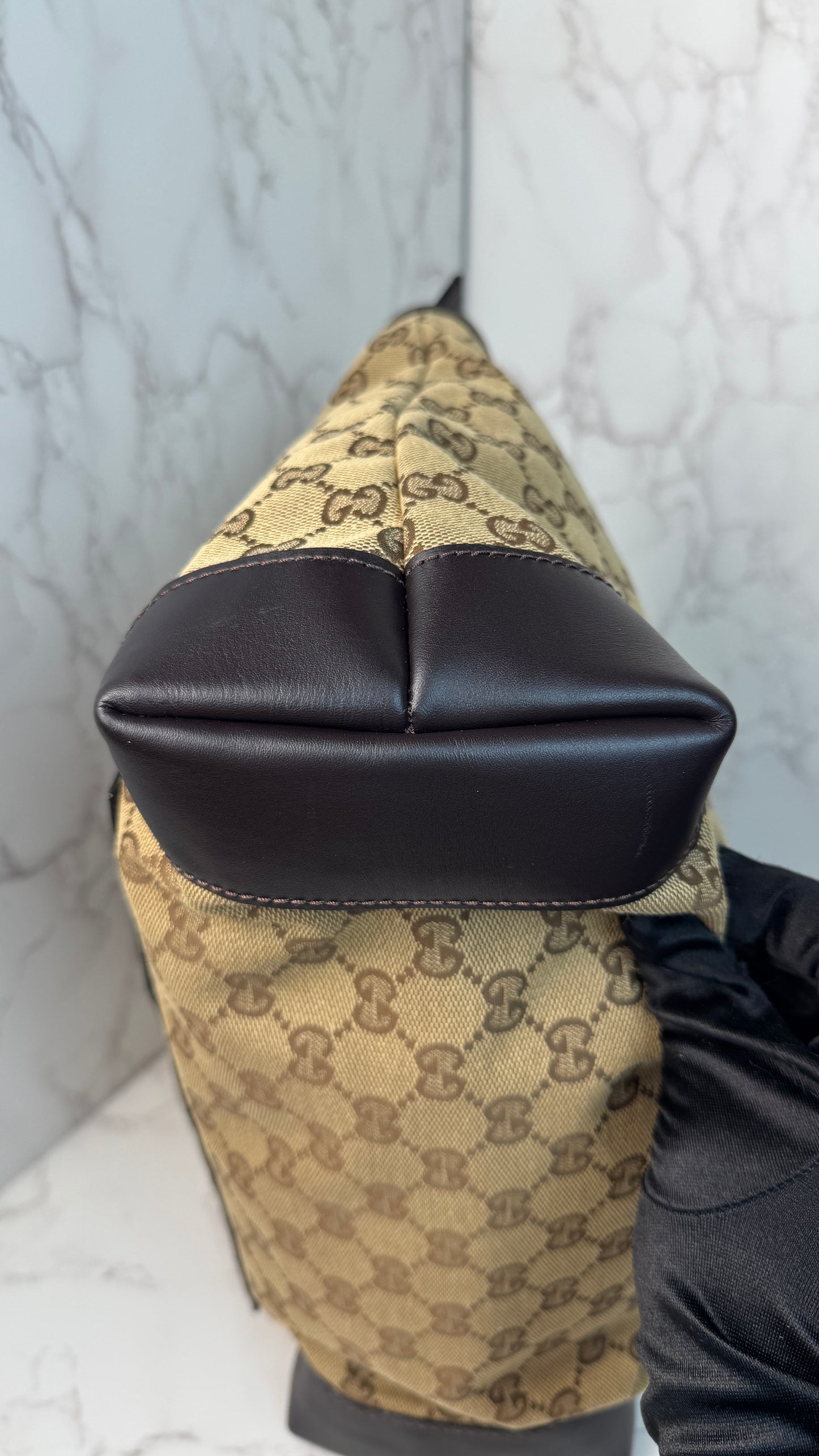 Gucci GG Canvas Tote Shoulder Bag Brown (Vintage)