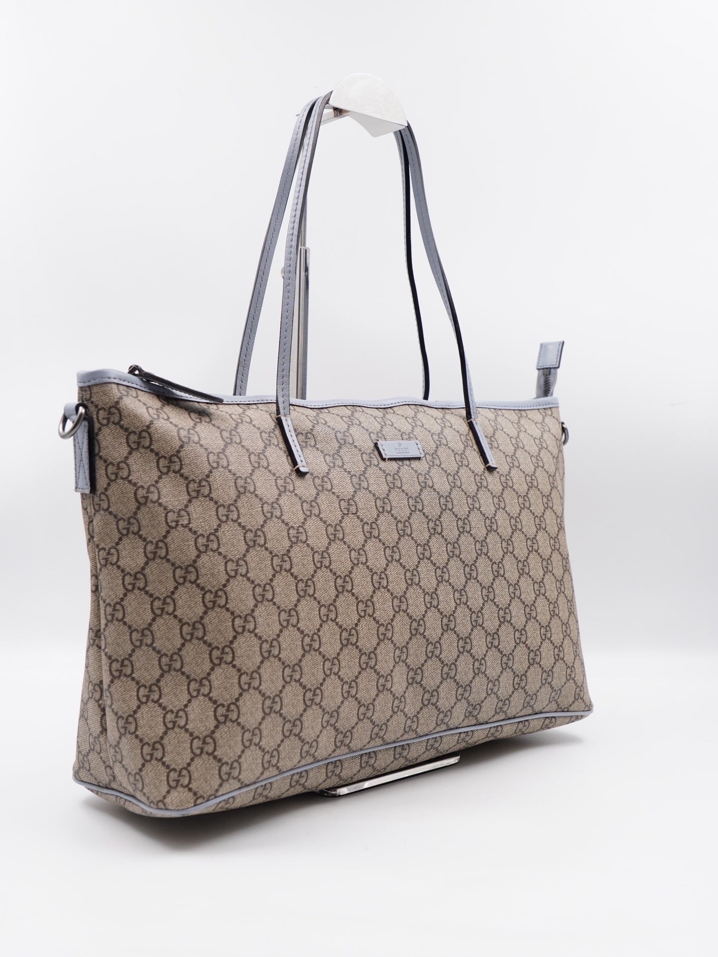 Gucci Convertible Zip Tote GG Coated Canvas with leather medium