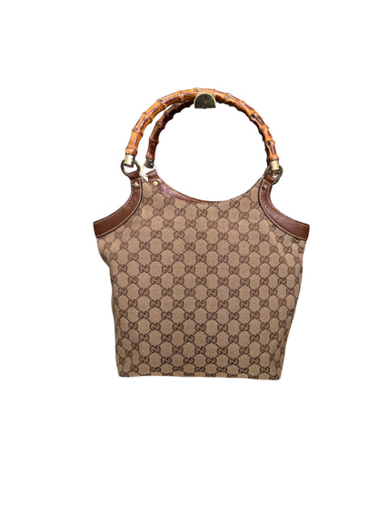 Gucci GG Canvas Top Handle Bamboo Brown