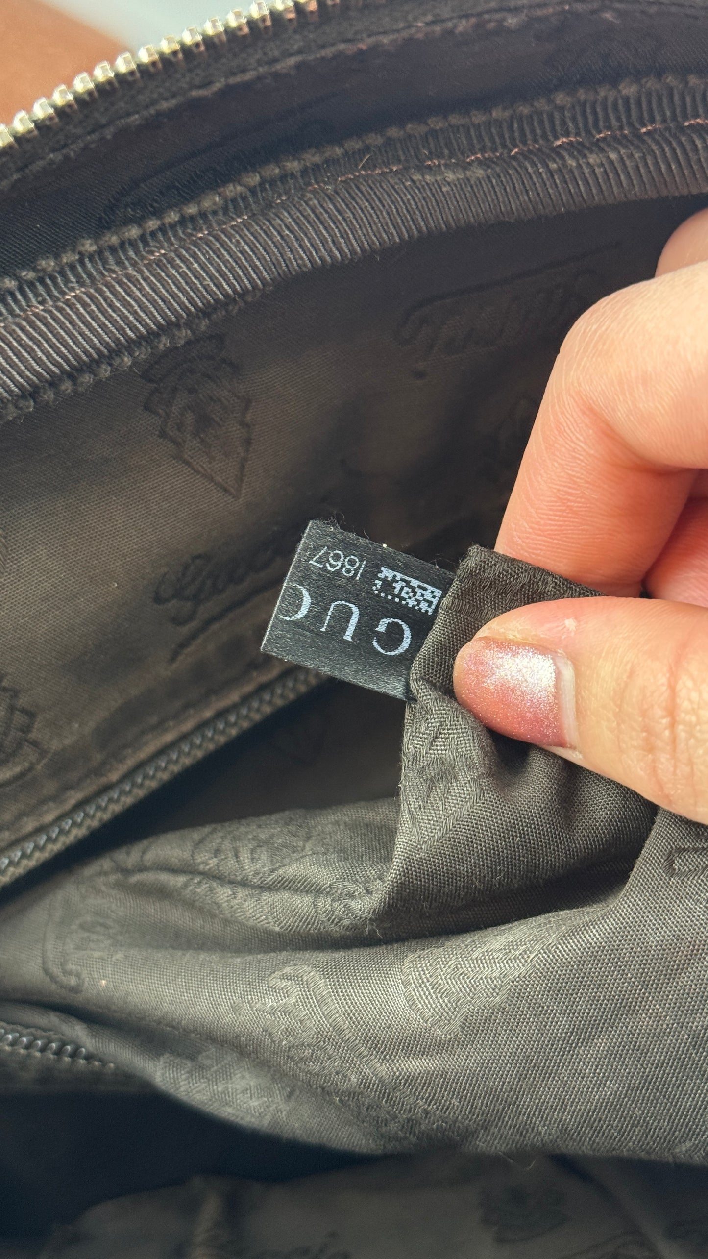 Gucci Front Zip Leather Messenger Brown