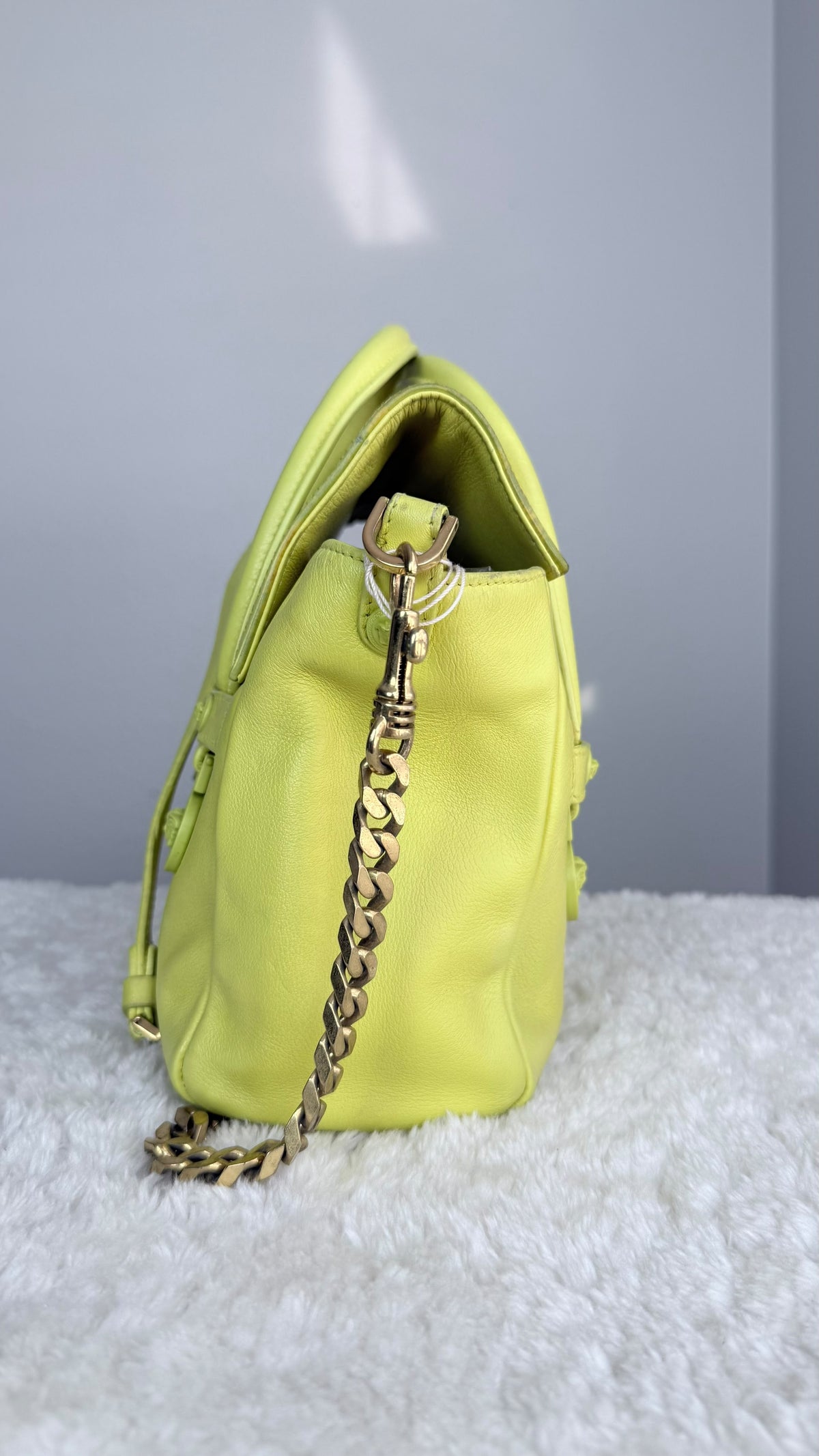 VERSACE Top Handle leather Bag Neon